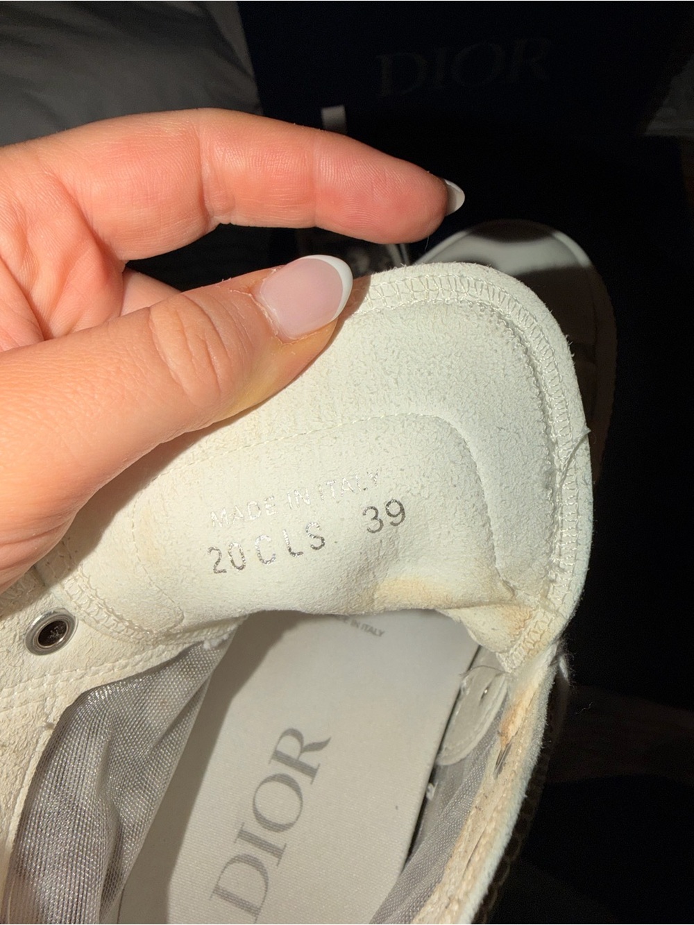 Dior Beige and White Dior Oblique high-Top Sneakers - Picture 7 of 7